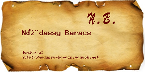 Nádassy Baracs névjegykártya